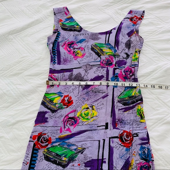 Jams World Vintage Purple Tank Mini dress Mustang Rose - Picture 6 of 11